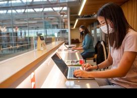 Student on computer