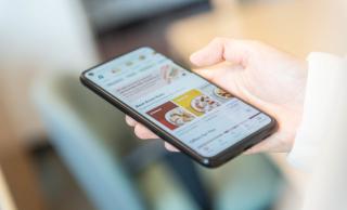 Woman using app